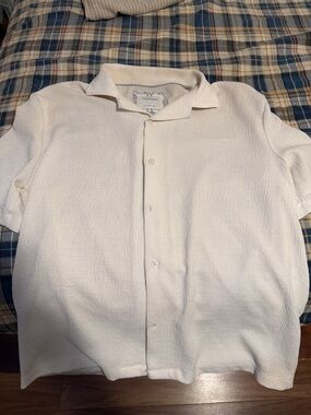 Denim & Flower Men's Short-Sleeve Button-Down Shirt - Cream